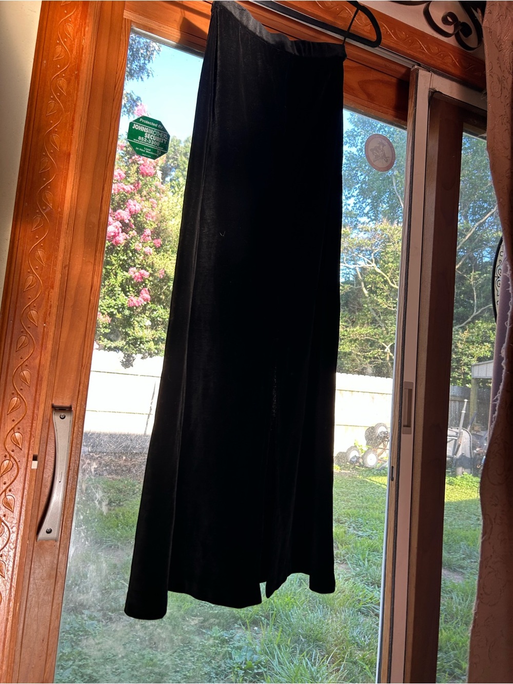 Vintage black velvet skirt by new girl size 7 whimsy sexy winter fall maxi long